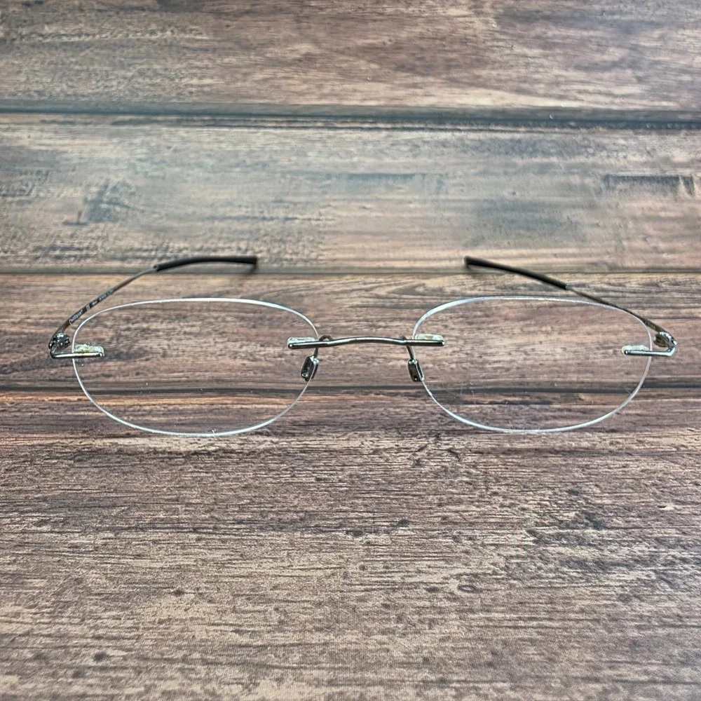 Charmant CH3600 GR Rimless Beta Titanium Eyeglasses Gunmetal Grey 140mm